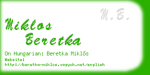 miklos beretka business card